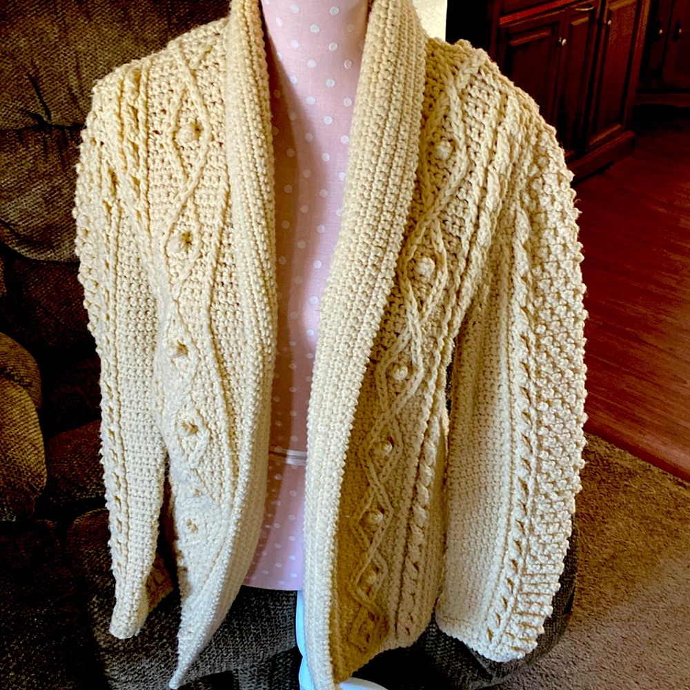 Vintage cream sweater jacket